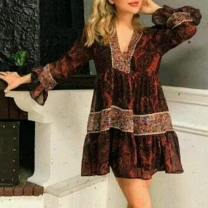 zara combined printed dress